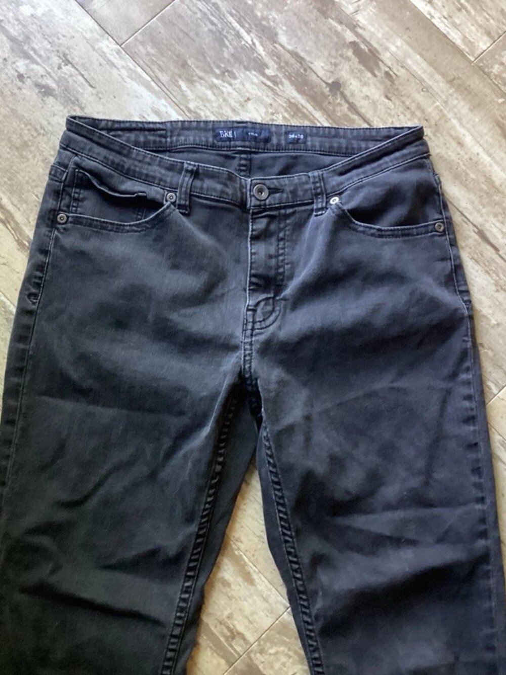 BKE Jeans Black Tyler Straight Leg Buckle Denim Men’s 36x36 - Picture 2 of 8